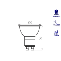 LED XLED GU10 6,5W WW