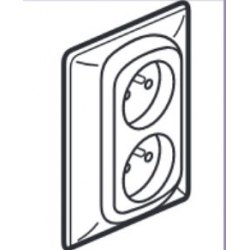 SISTENA plakietka gniazda podwójnego 2P+Z stal